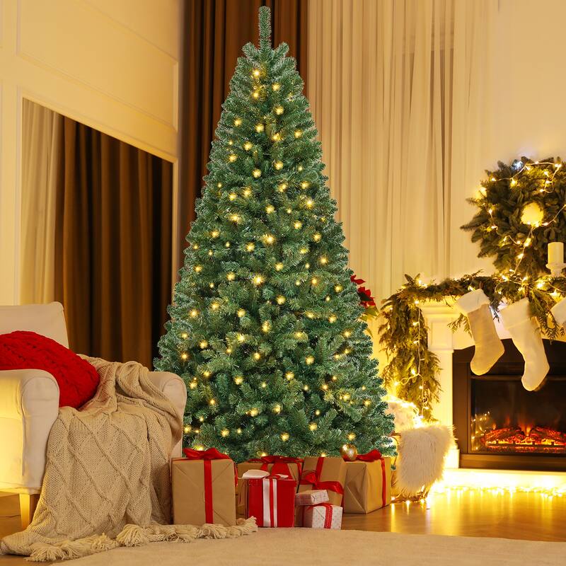 Gymax 6/7/8 FT Christmas Tree w/568/830/1182 PVC Branch Tips - See Details