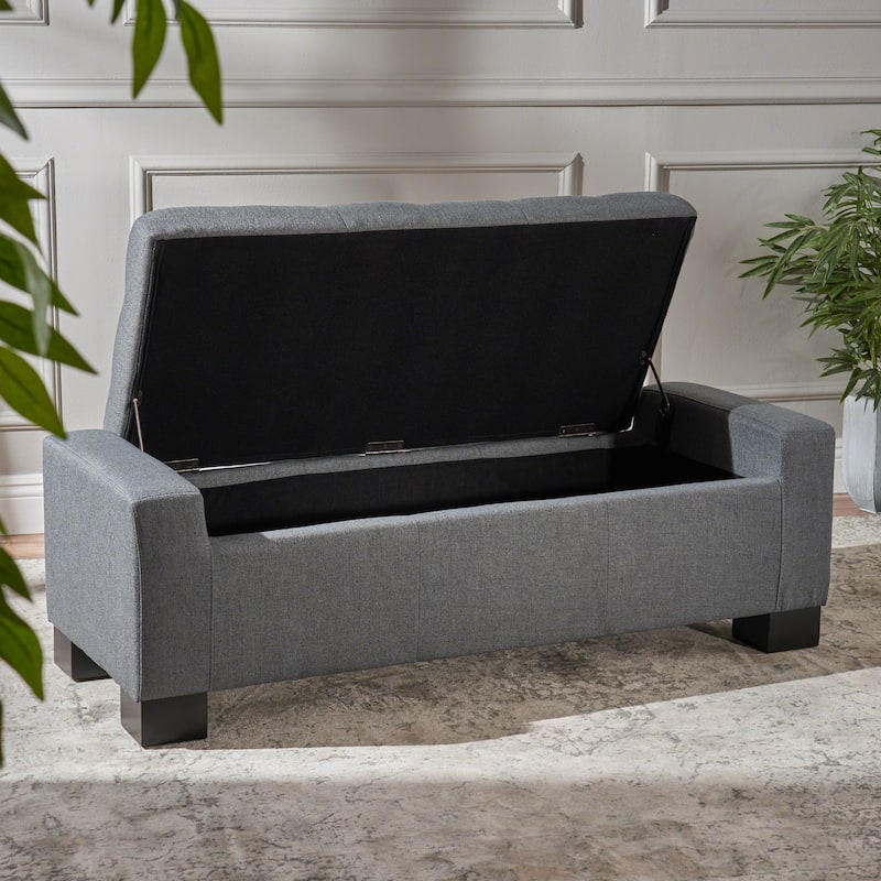 Modern Upholstered Storage Bench for Living Room Entryway
