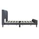 preview thumbnail 52 of 72, Twin/Full/Queen Size Velvet Upholstered Platform Bed Frame with Headboard and Wooden Slats Support, No Box Spring Needed