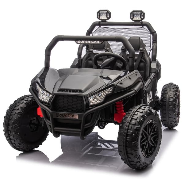 slide 2 of 57, Two-Seater 24V Ride-On UTV for Kids, with Bluetooth, MP3, and LED Lights