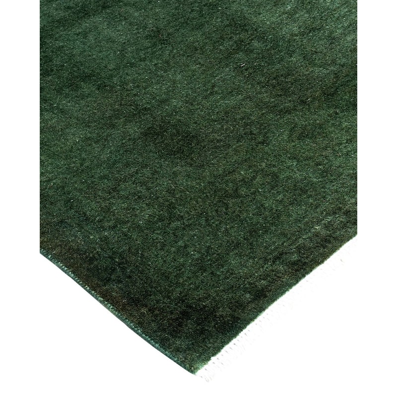 Fine Vibrance One-of-a-Kind Hand-Knotted Runner Rug - Green, 5' 1" x 10' 0" - 5' 1" x 10' 0"