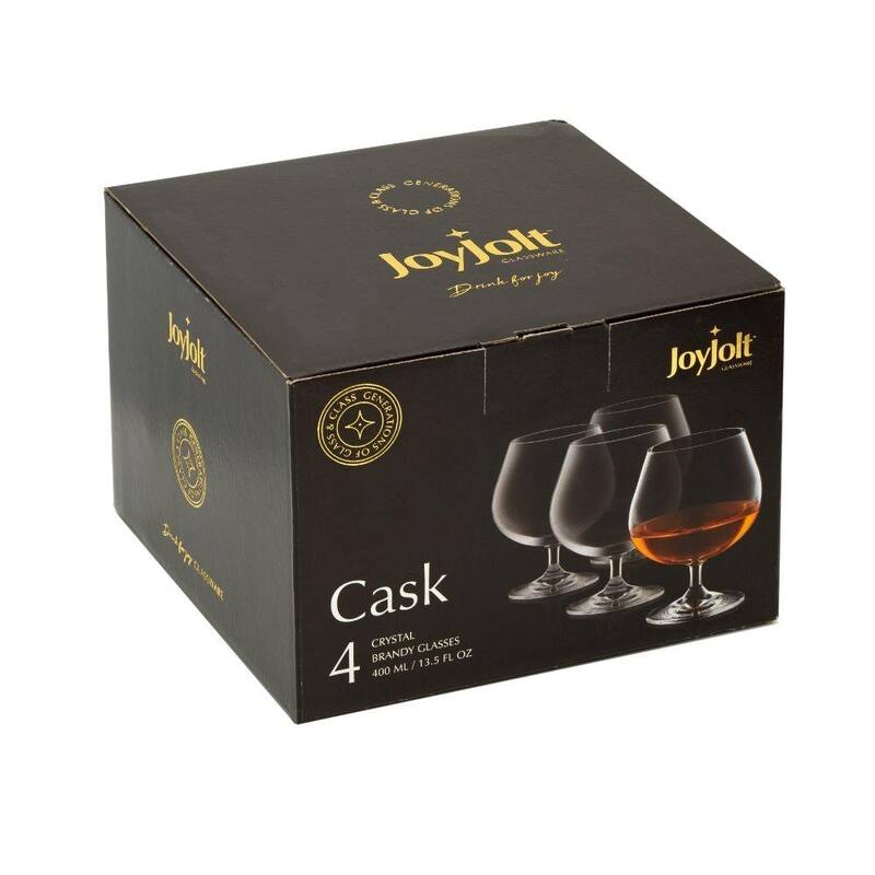 JoyJolt Cask Brandy Glasses 13.5 oz Set of 4 Glasses - 13.5 oz