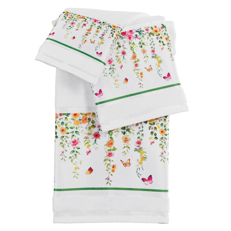 Colorful Rose Trailing Vine 3-Piece Towel Set - 12.250 x 8.000 x 2.000