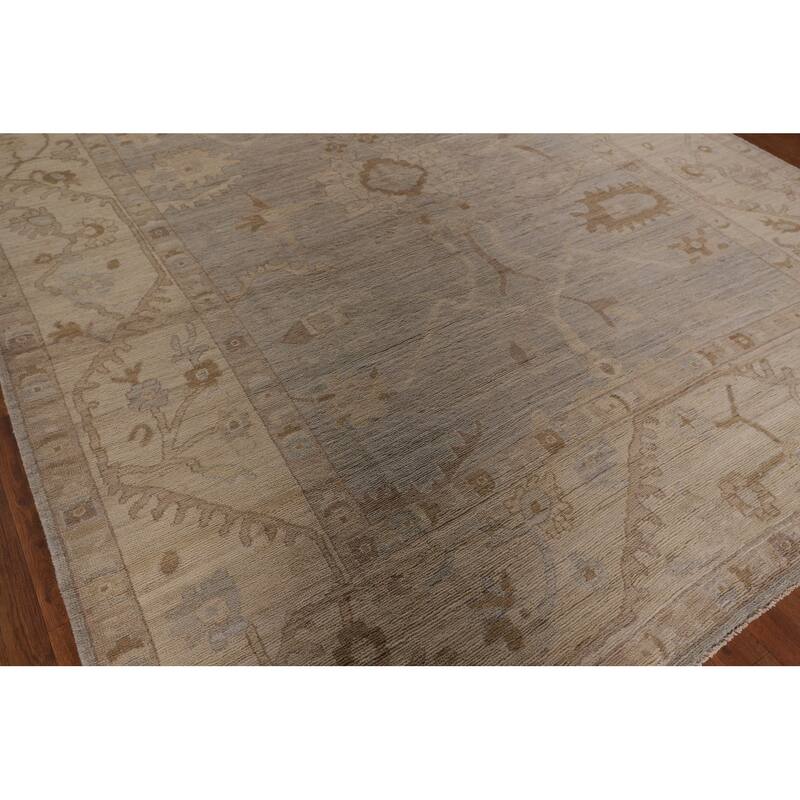 Oushak Vegetable Dye Area Rug Handmade Wool Carpet - 8'3" x 9'9"