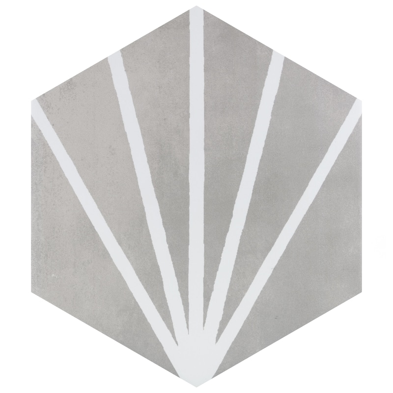 Merola Tile Horizon Dusk Hex Gris 7-3/4" x 9" Porcelain Floor and Wall Tile - Case (24 Tiles)