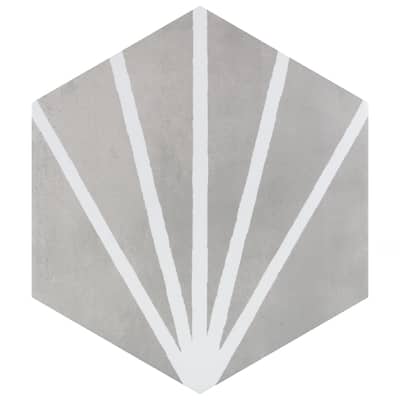 Merola Tile Horizon Dusk Hex Gris 7-3/4" x 9" Porcelain Floor and Wall Tile