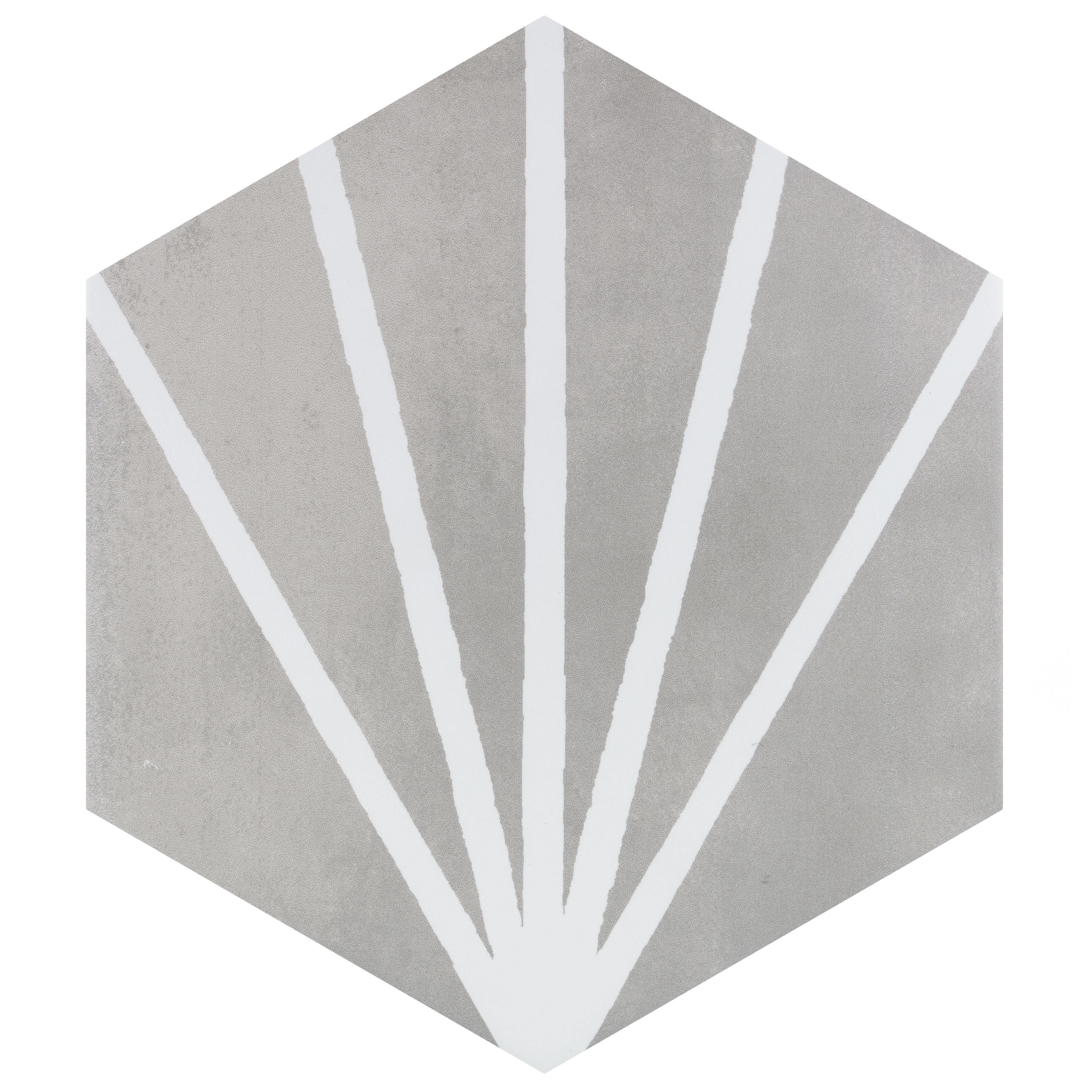 Merola Tile Horizon Dusk Hex Gris 7-3/4" x 9" Porcelain Floor and Wall Tile