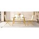 Roomfitters 51" Tempered Glass Dining Table Set, PU Chairs, Silver ...