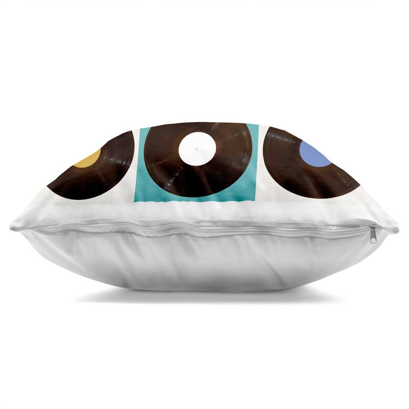 Stupell Geometric Music Records Decorative Printed Throw Pillow Design by Katrina Craven
