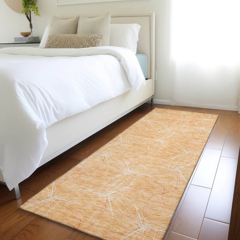 Premium Washable Super Soft Modern Symphony Mayfield Rug - Peach - 2'3" x 7'6"