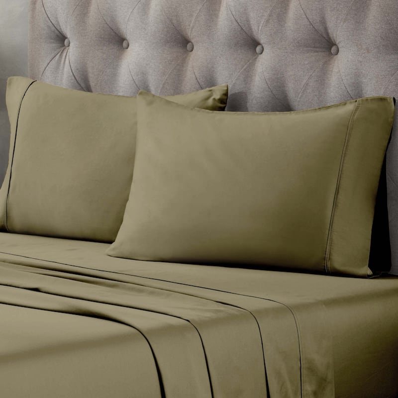 Superior Egyptian Cotton 400 Thread Count Pillowcases - Set of 2 - Sage - King
