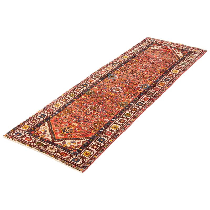ECARPETGALLERY Hand-knotted Andelz Red Wool Rug - 3'2 x 9'8