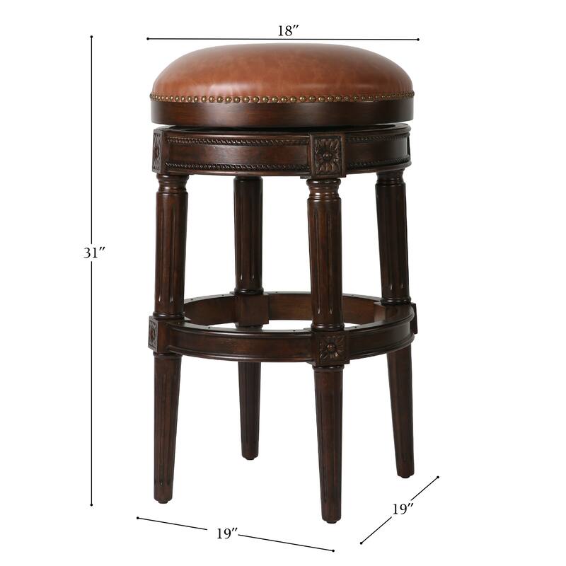 New Ridge Home Goods Chapman Backless Swivel 31"H Bar-Height Stool