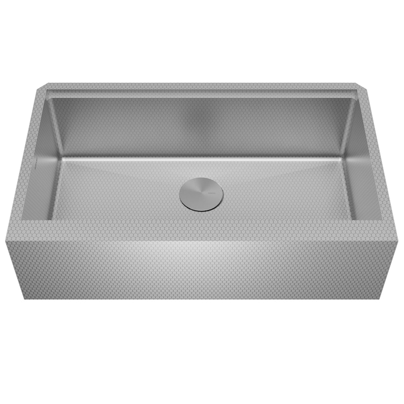 Karran Matrix 33" Apron Front Workstation 16 Gauge Single Bowl Stainless Steel Kitchen Sink with Accessories