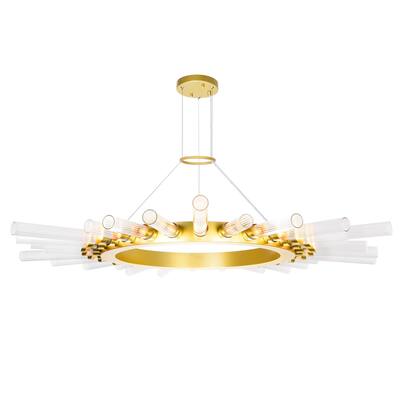 28 Light Chandelier with Satin Gold finish.
