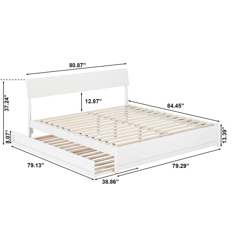Norla Wood Platform Bed with Trundle