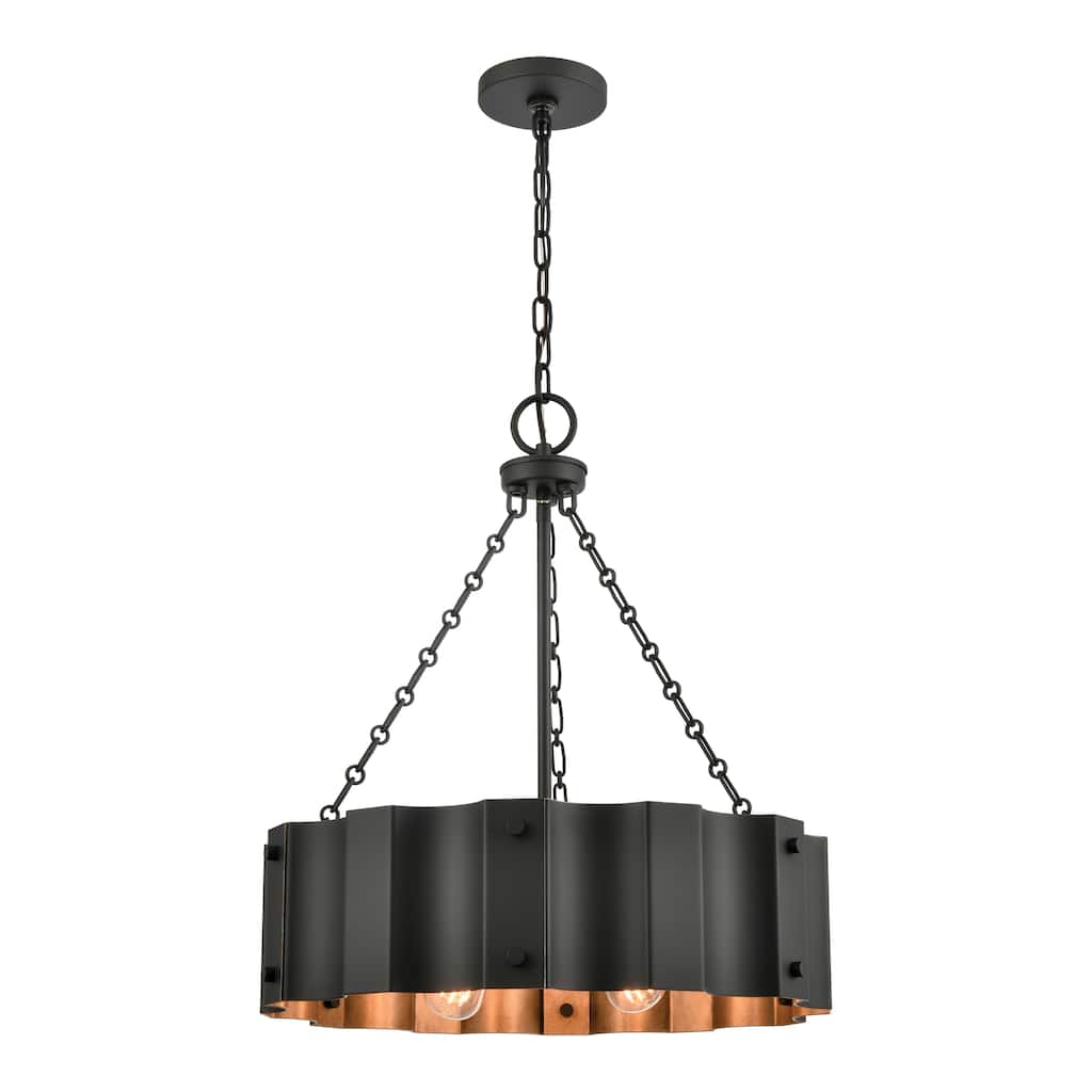 Clausten 21-inch Wide 4-Light Chandelier in Black