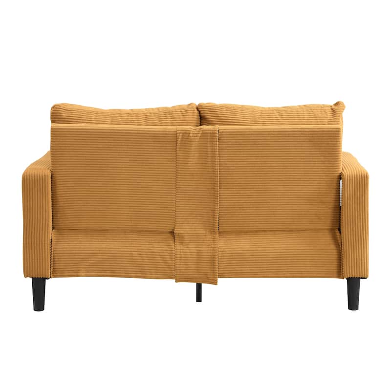 5-Seat Corduroy Sofa Set (3-Seater + 2-Seater) with High-Density Sponge Cushions & Sturdy Hardwood Frame