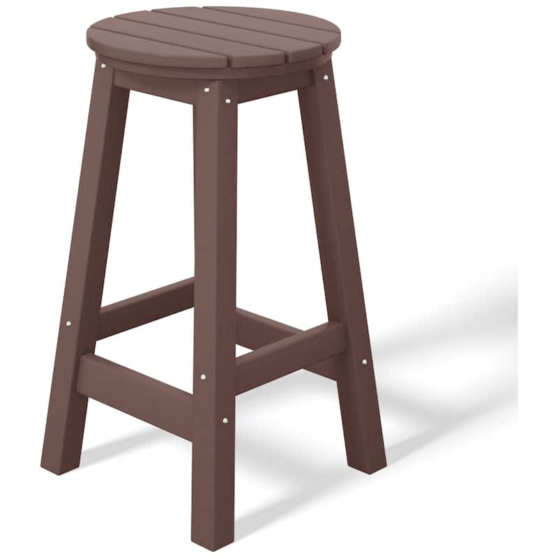 Laguna Hdpe All Weather Outdoor Patio 24" Round Counter Stool (Set Of 2)