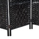preview thumbnail 13 of 15, HomCom 6' Tall Wicker Weave Three Panel Room Divider Privacy Screen - Black Wood