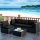 preview thumbnail 55 of 61, Costway 5PCS Patio Rattan Furniture Set Cushioned Sofa & Chair Coffee