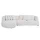 preview thumbnail 12 of 59, Contempory Curved L-Shaped Sectional Sofa with Chaise – Extra Wide White Upholstered Luxury Lounge