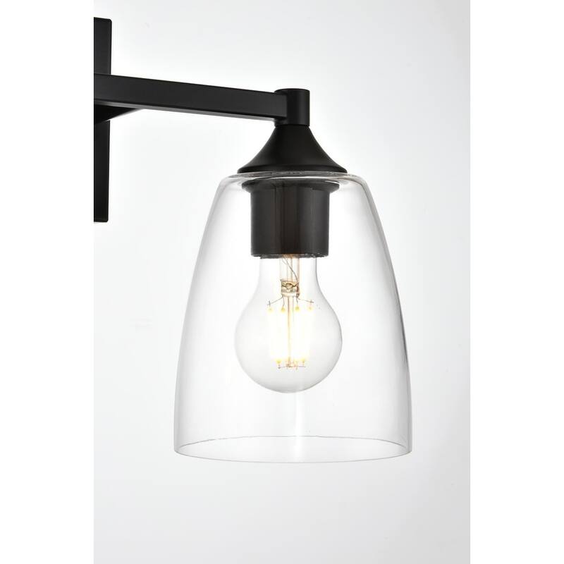 Gina 1 Light Black and Clear Bath Sconce