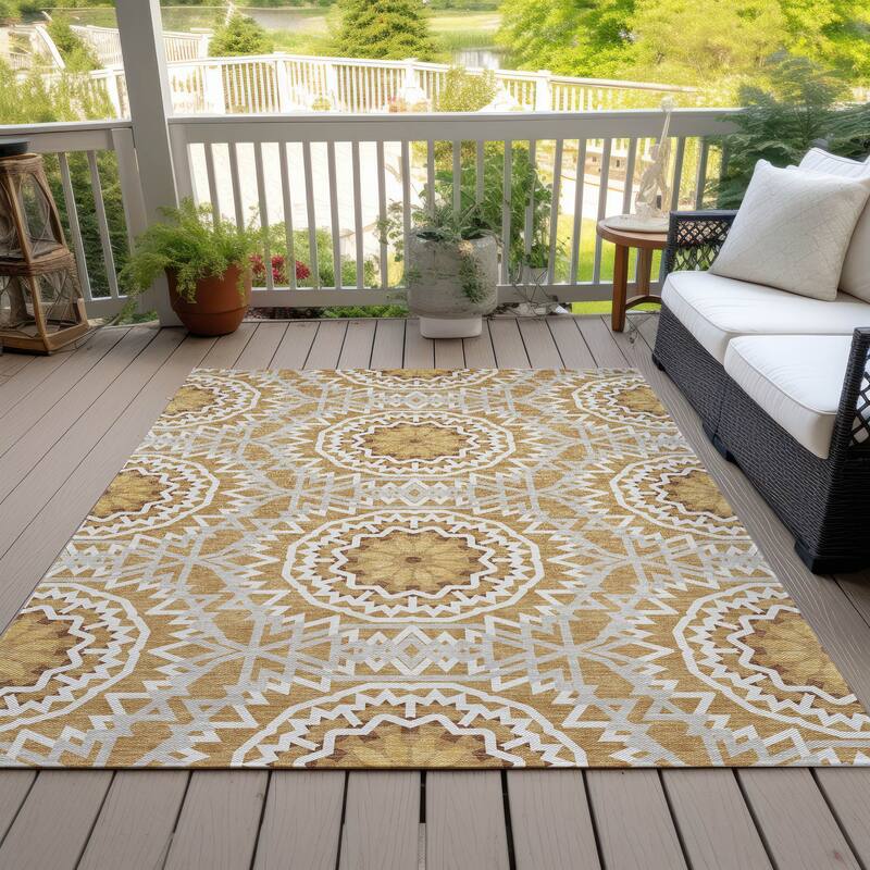 Machine Washable Indoor/ Outdoor Chantille Moroccan Boho Rug
