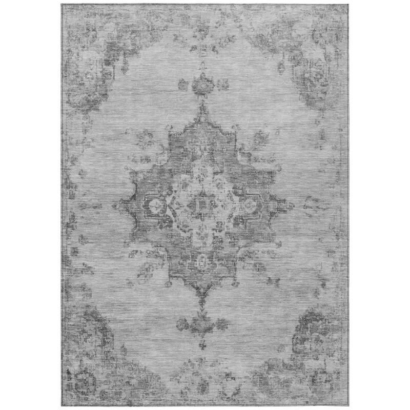 Machine Washable Indoor/ Outdoor Traditional Tabriz Chantille Rug