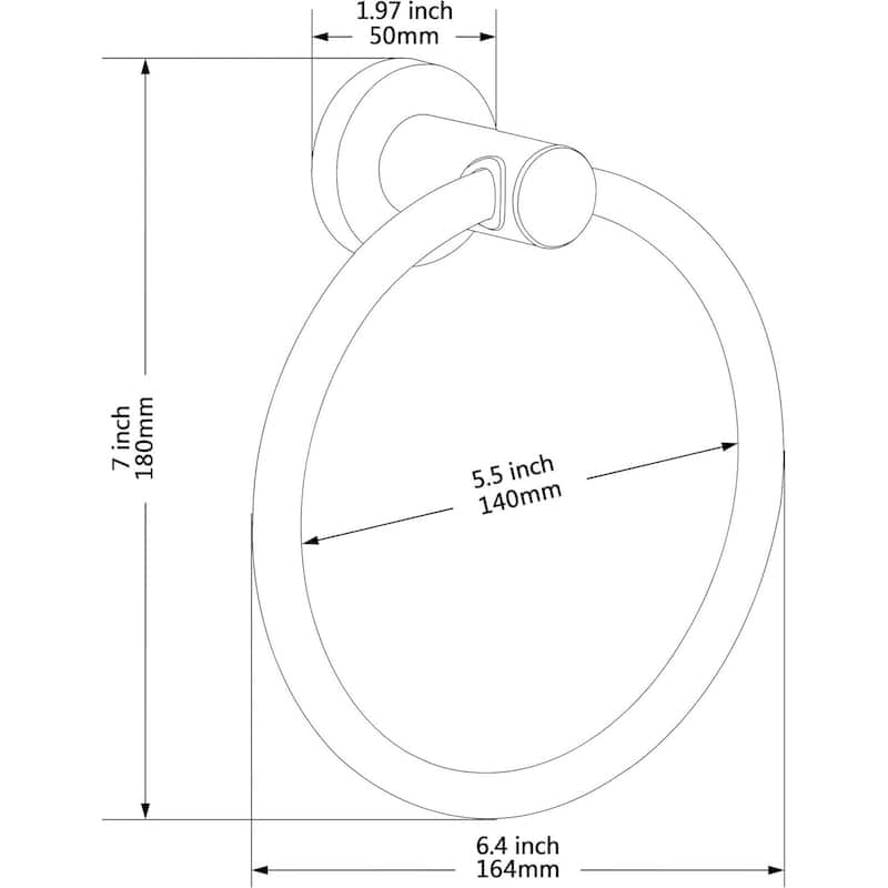 304 stainless steel towel ring wall mounted bathroom towel rack round towel rack