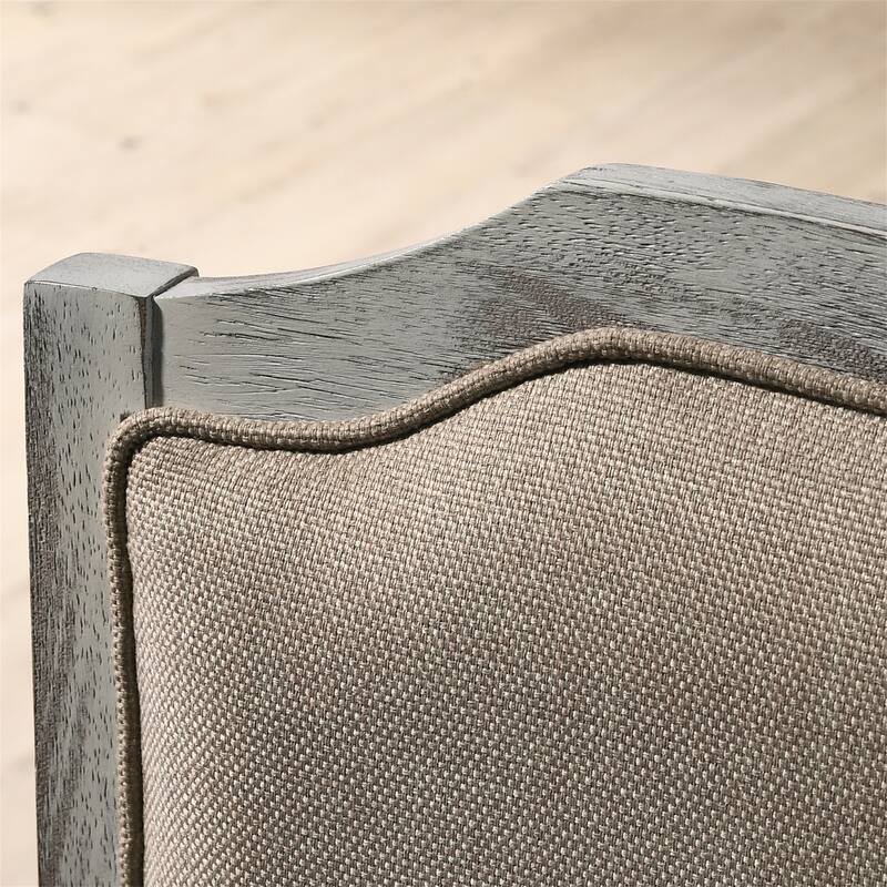 Set of 2 Wood Pedestal Upholstered Dining Chair