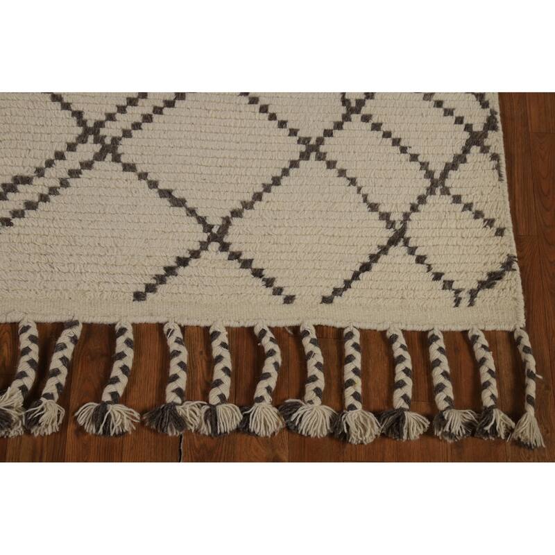 Trellis Moroccan Oriental Area Rug Handmade Wool Carpet - 5'2" x 8'1"
