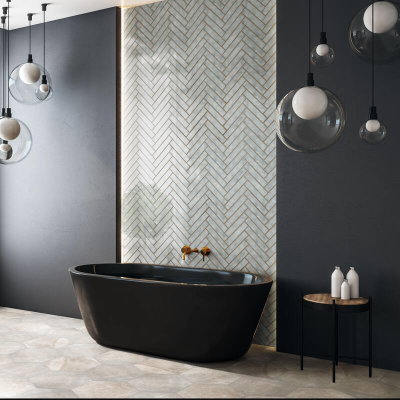 Merola Tile Hudson Studio Soho Brick Grey Eye 1-7/8" x 9-3/4" Ceramic Wall Tile - Case (48 Tiles)