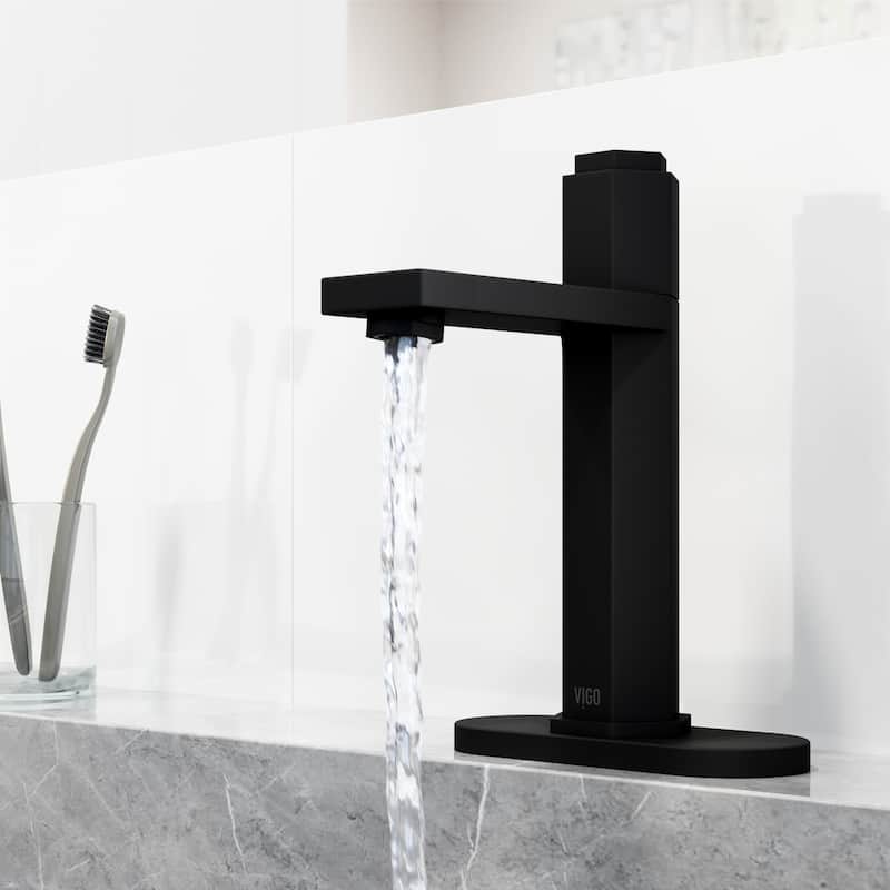 VIGO Nova 8" H Button Operated Single Hole Bathroom Faucet