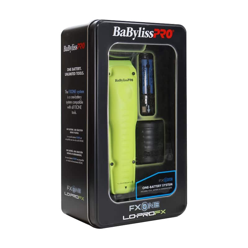 BaBylissPRO FXONE Lo-ProFX Limited Edition Neon Yellow Clipper and Trimmer + Clipper Spray + Cutting Cape - Neon Yellow
