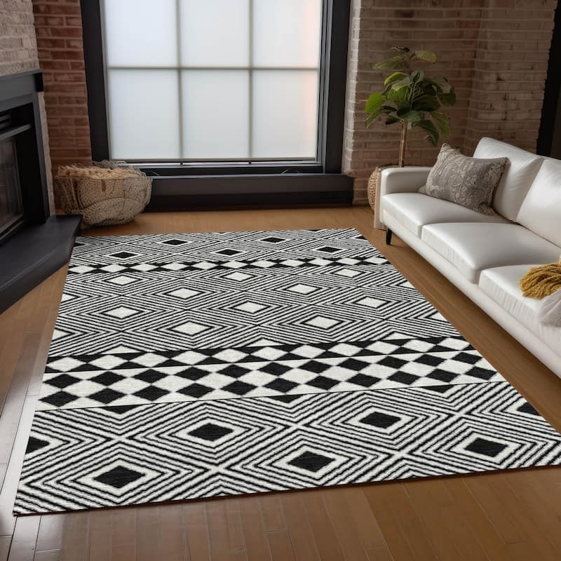 Machine Washable Indoor/ Outdoor Chantille Boho Moroccan Rug