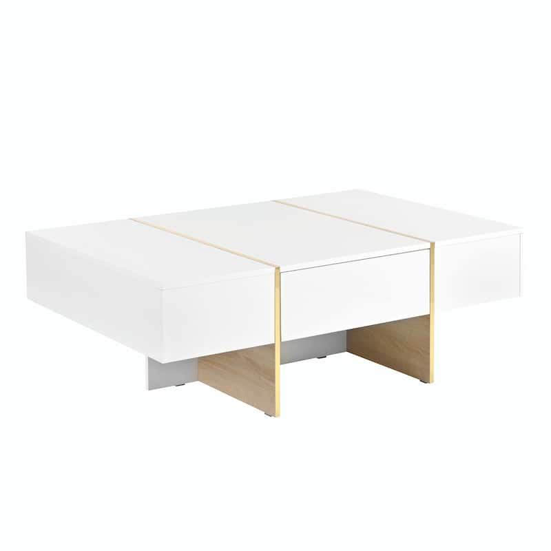 47.2" x 31.4" Minimalist High Gloss Coffee Table