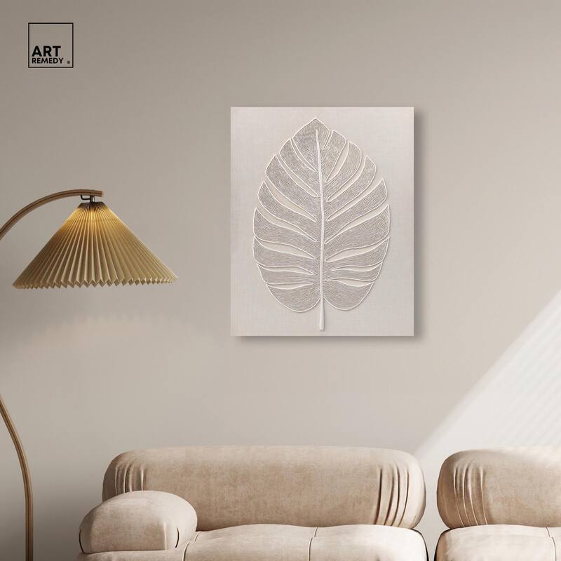 Linen Leaf I Canvas by Art Remedy, Gallery Wrapped