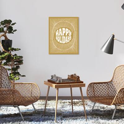Wynwood Studio Canvas Floral and Botanical Ochre Gold Holidays Gold Modern & Contemporary Wall Art Canvas Print