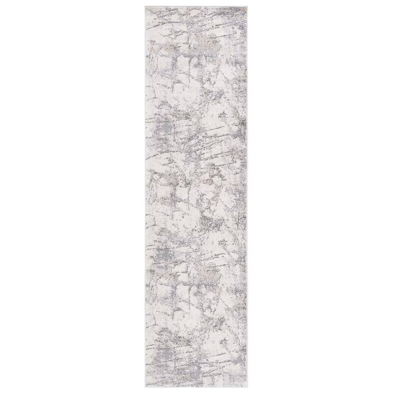 SAFAVIEH Handmade Eternal Gwerfyl Modern Abstract Rug - 2'2" x 8' Runner - Ivory/Grey