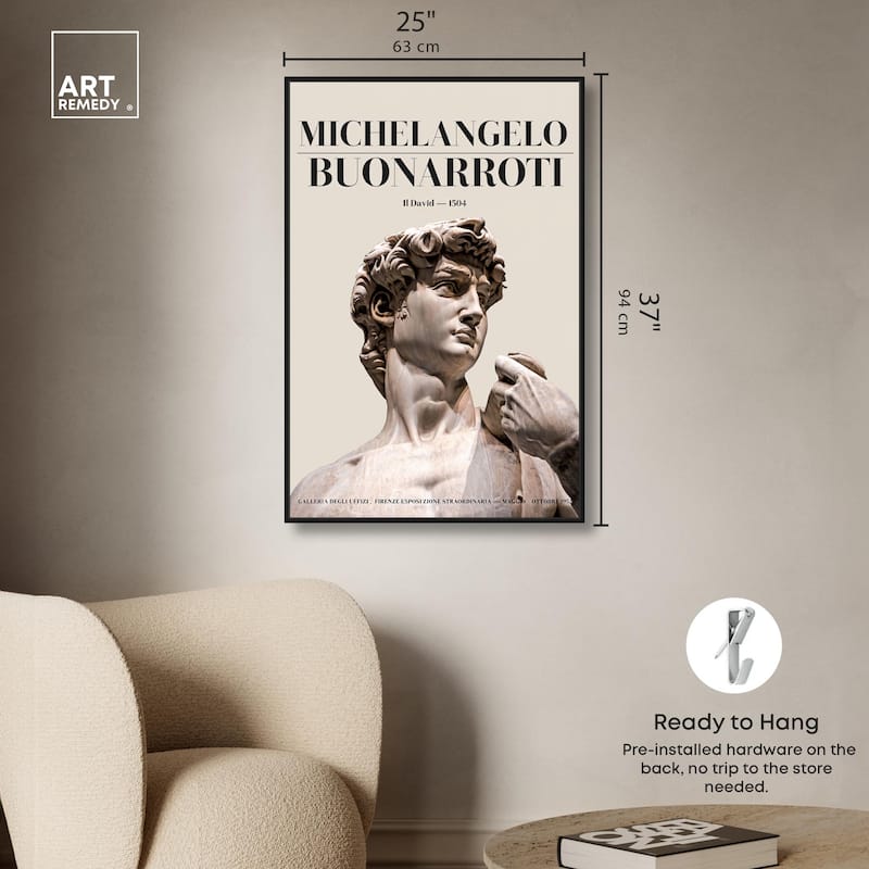 Gaze of Michelangelo's David Canvas by Art Remedy