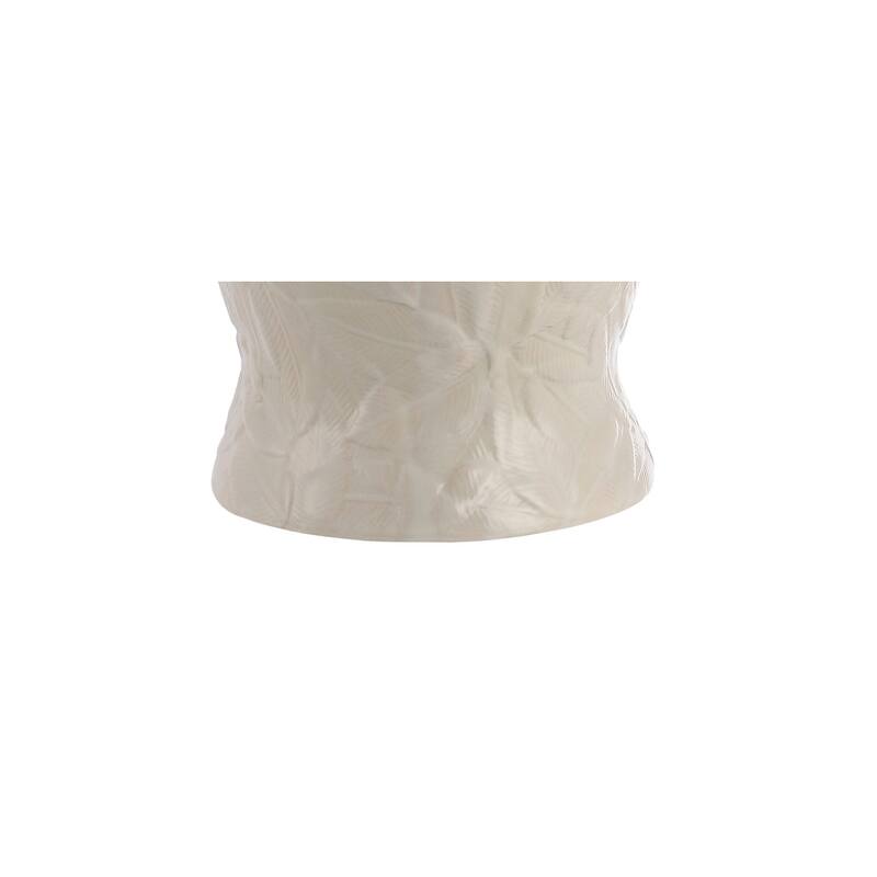 Sagwa Palm Leaf 31.5" Ceramic/Metal Bohemian Cottage LED Table Lamp, Cream by JONATHAN Y