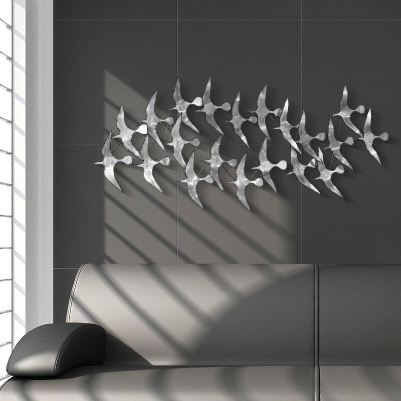 Colorful Hand Painted Etched Metal Wall Sculpture