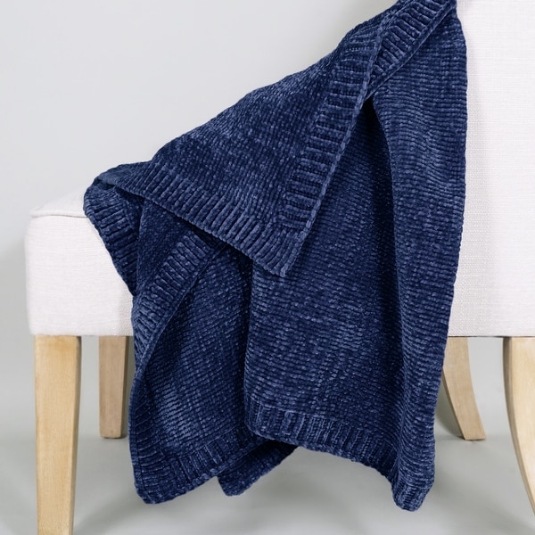 Navy hotsell chenille throw