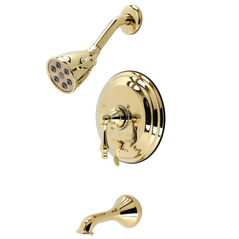 Kingston Brass Tub and Shower Trim Package With 1.8 GPM Single - Polished Brass