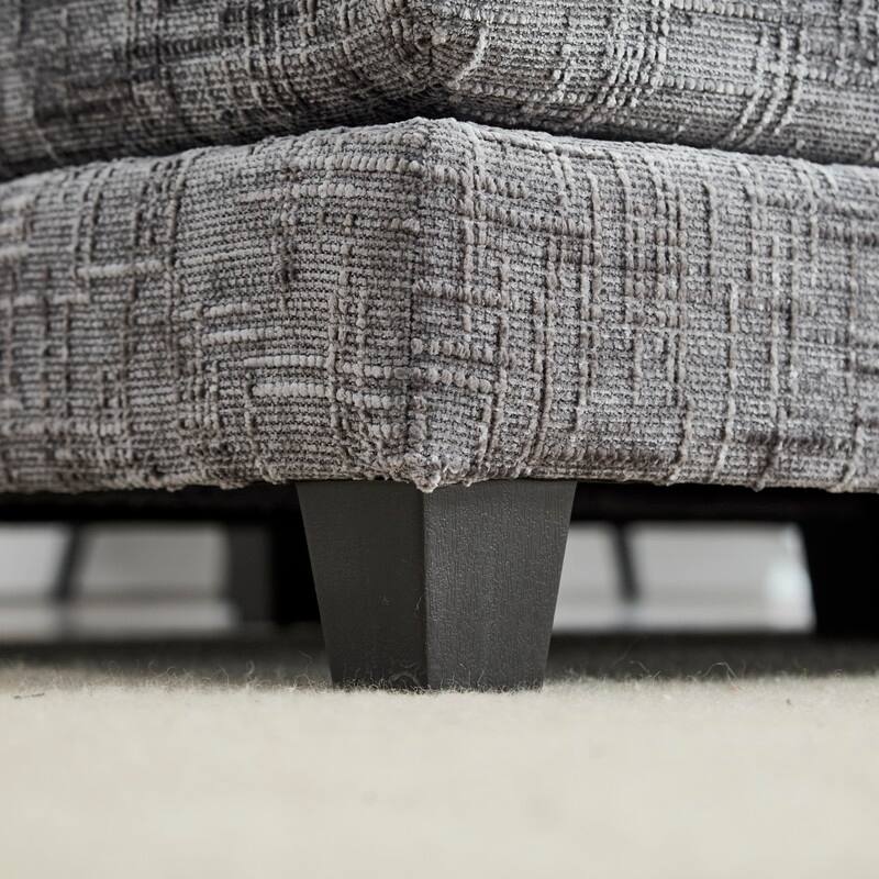76.77" Chenille Upholstered Sofa with 2 Ottomans