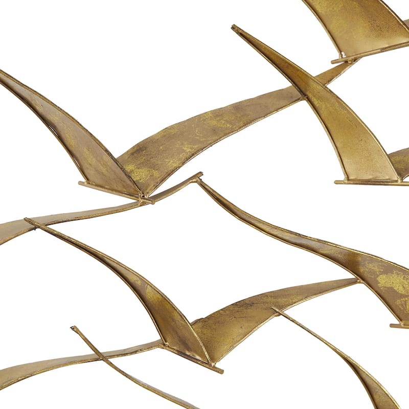 Metal Bird Sleek Flying Home Wall Decor - Gold, Black, Brown, Blue, Silver - Roche River Decor