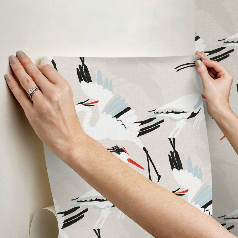 NuWallpaper Coastal Wings Tan Peel and Stick Wallpaper - N/A