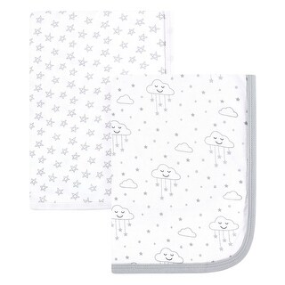 Hudson Baby Infant Cotton Swaddle Blankets, Gray Clouds, One Size - Gray Clouds - One Size