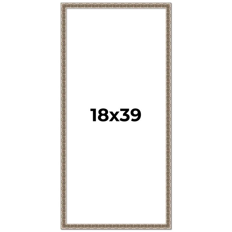 18x39 Frame Silver Versailles Ornate Solid Wood Picture Frame | 1 Inch